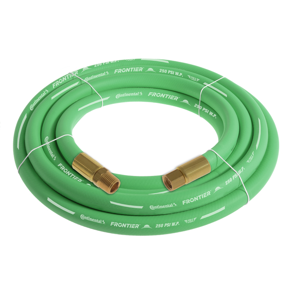 Continental 3/4" x 20' Green EPDM Rubber Air Hose, 300 PSI, 3/4" MNPT x FNPSM HZG07530-20-31